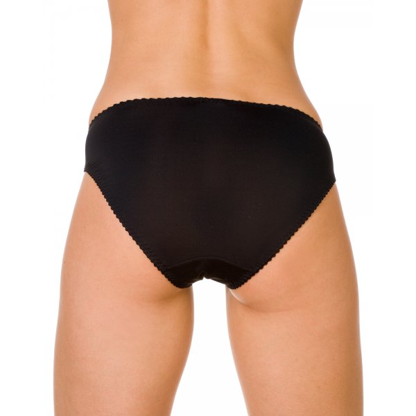 Womens Three Pack Black Floral Lace Midi Briefs