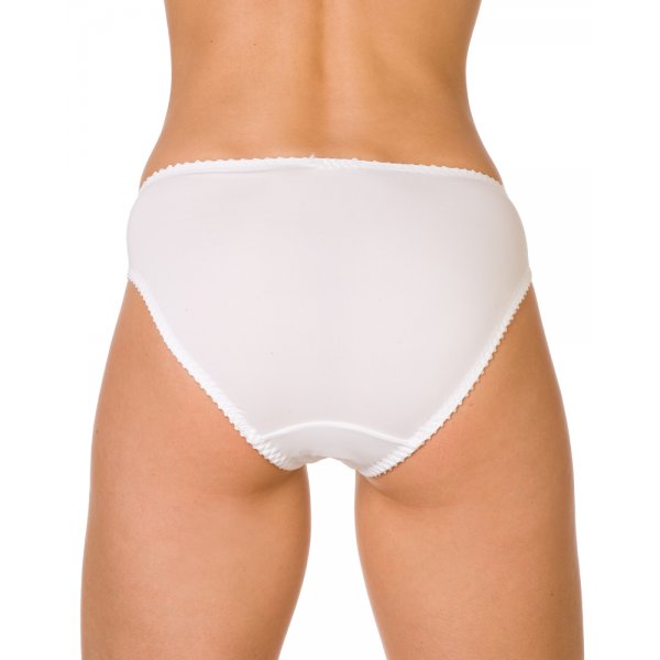 Womens Three Pack White Floral Lace Midi Briefs