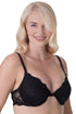 Camille Women's Underwired Bra in Black Floral Lace Padded Cup Lingerie