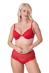 Camille Women's Underwired Bra in Red Floral Lace Padded Cup Lingerie