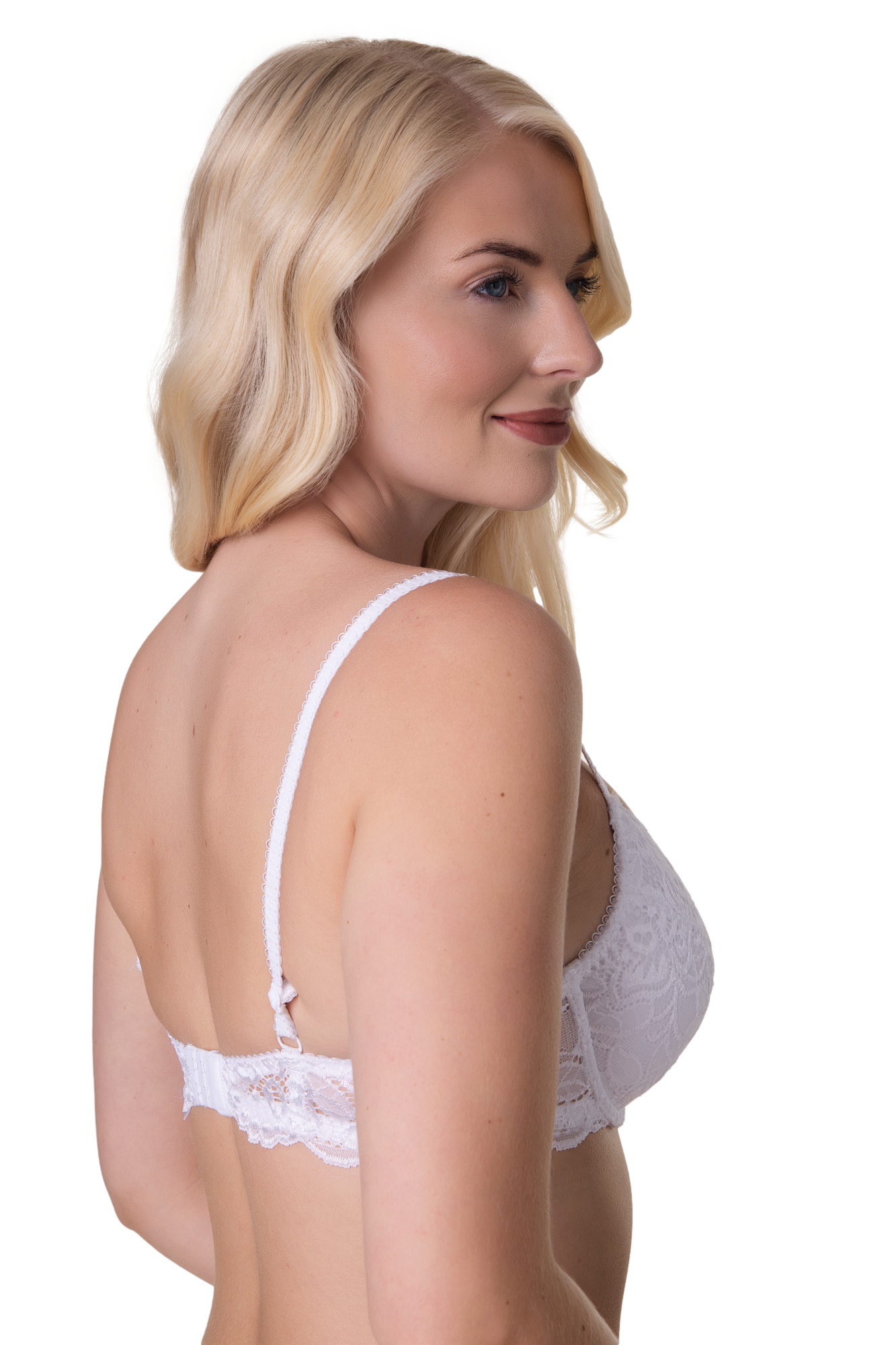Camille Women's Underwired Bra in White Floral Lace Padded Cup Lingerie