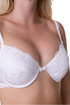 Camille Women's Underwired Bra in White Floral Lace Padded Cup Lingerie