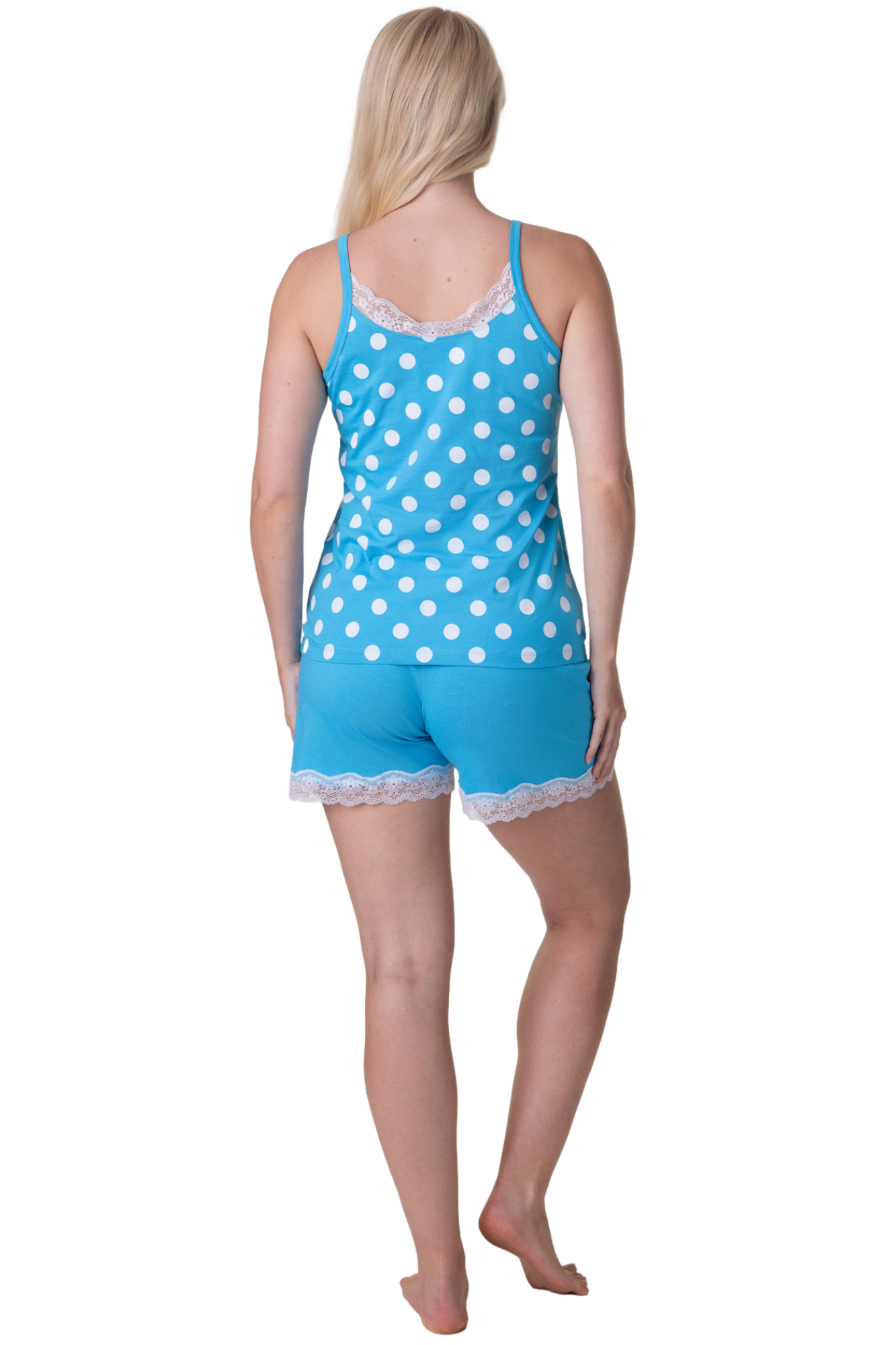 Women's 100% Cotton Lightweight Sleeveless Spot Pyjama Set