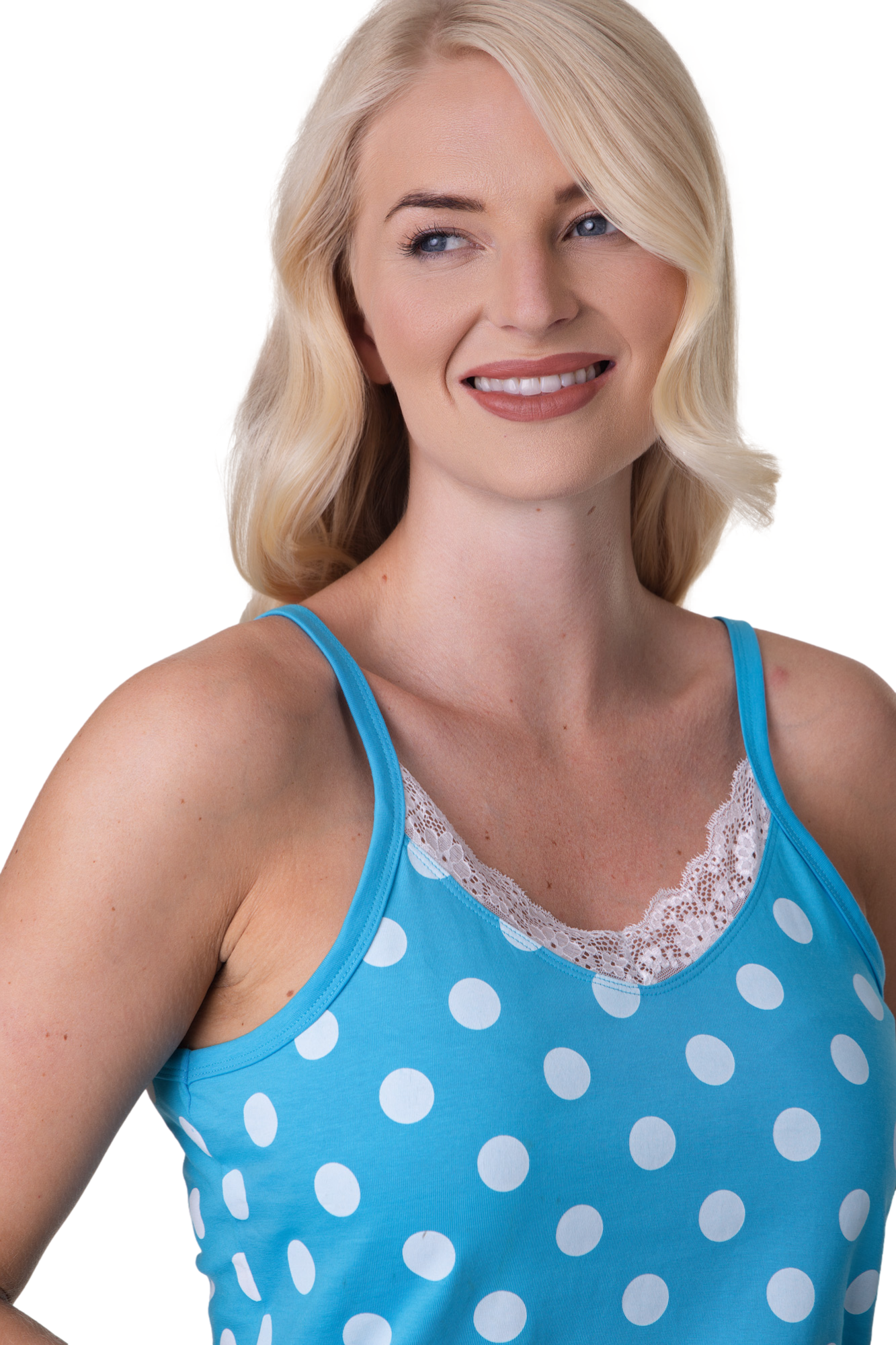 Women's 100% Cotton Lightweight Sleeveless Spot Pyjama Set