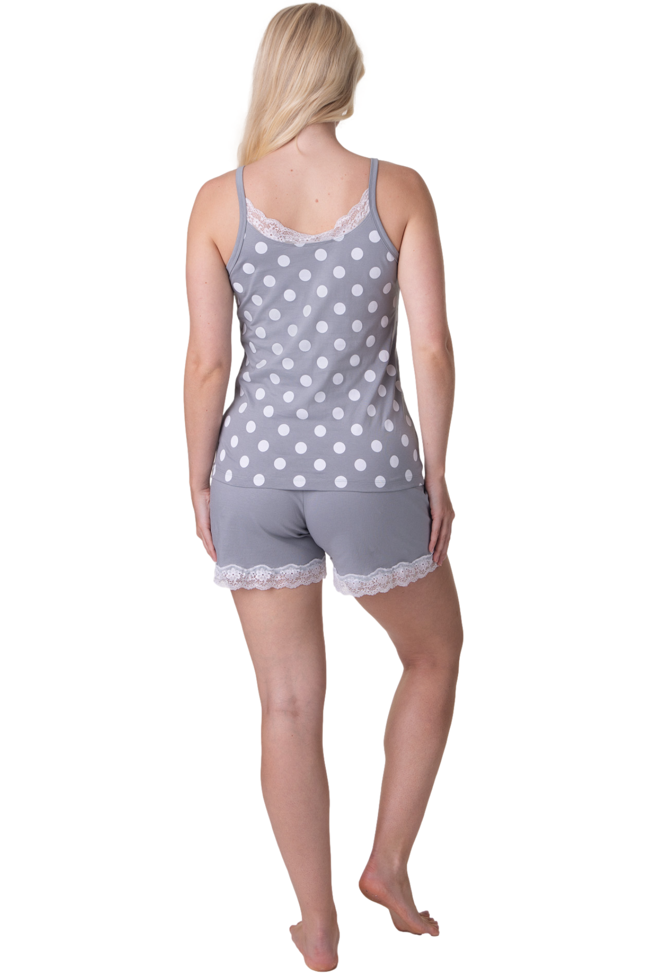 Women's 100% Cotton Lightweight Sleeveless Spot Pyjama Set