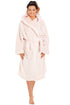 Camille Women's Hooded Bathrobe in Pink Soft Fleece Fluffy Dressing Gown