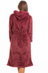 Camille Women's Hooded Bathrobe in Pink Soft Fleece Fluffy Dressing Gown