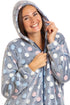 Womens Multi Coloured Spot Print Supersoft Grey Onesie