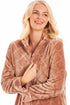 Camille Women's Housecoat Fleece Zip Robe with Inseam Pockets