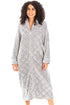 Camille Women's Housecoat Fleece Zip Robe with Inseam Pockets