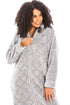 Camille Women's Housecoat Fleece Zip Robe with Inseam Pockets