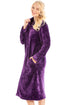 Camille Women's Housecoat Fleece Zip Robe with Inseam Pockets