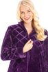 Camille Women's Housecoat Fleece Zip Robe with Inseam Pockets