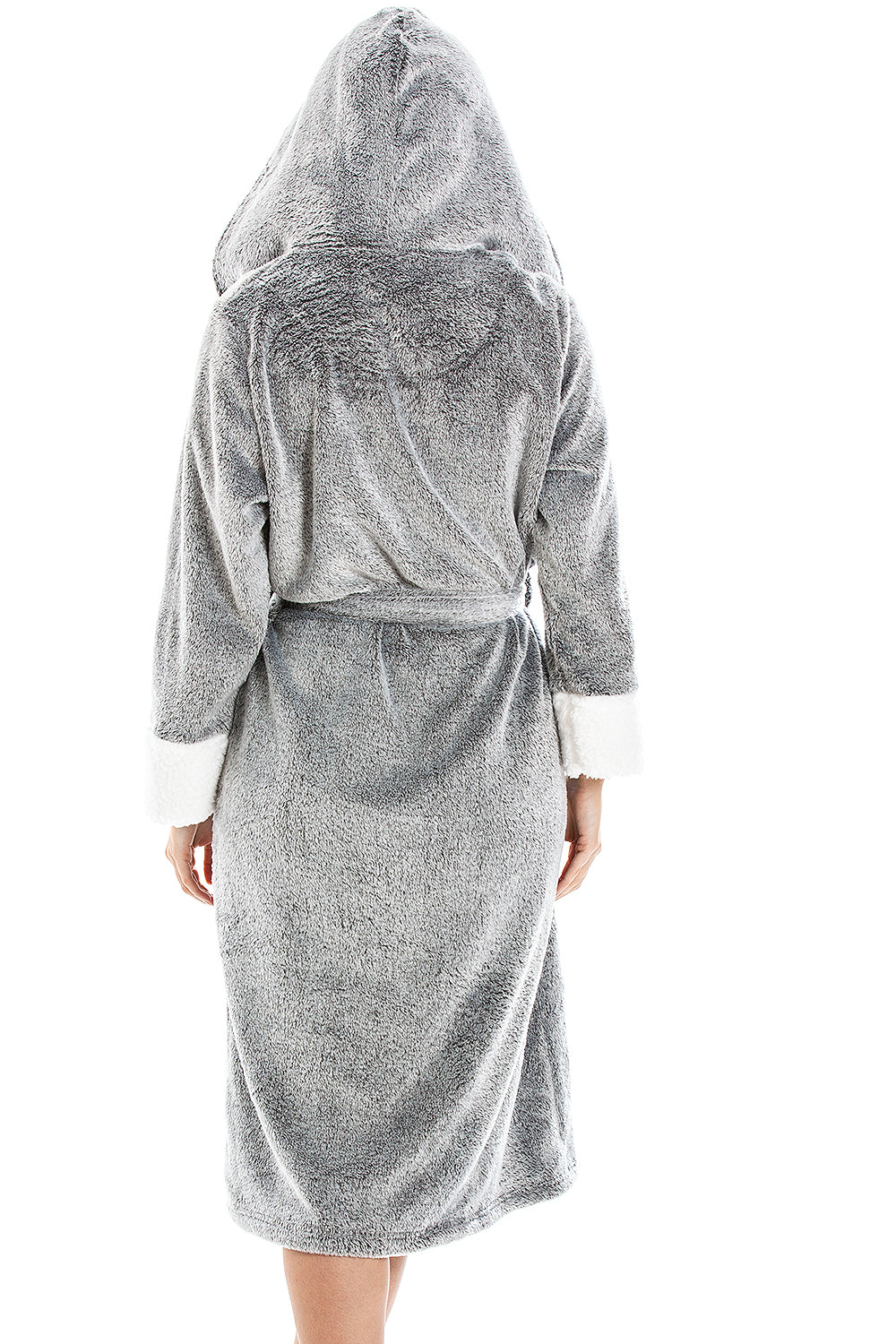 Women's Super Soft Bathrobe with Sherpa Lined Hood and Cuffs