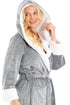 Women's Super Soft Bathrobe with Sherpa Lined Hood and Cuffs
