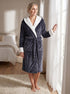 Women's Super Soft Bathrobe with Sherpa Lined Hood and Cuffs