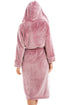 Camille Women's Full Length Bathrobe in Purple Deep Pile Dressing Gown