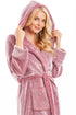 Camille Women's Full Length Bathrobe in Purple Deep Pile Dressing Gown