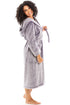 Camille Women's Full Length Bathrobe in Purple Deep Pile Dressing Gown