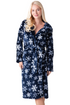 Camille Women's Supersoft Fleece Hooded Calf Length Bathrobe