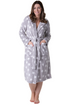 Camille Women's Supersoft Fleece Hooded Calf Length Bathrobe
