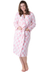 Camille Women's Supersoft Fleece Hooded Calf Length Bathrobe