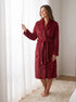 Womens Supersoft Fleece Long Sleeved Ribbed Dressing Gown