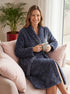 Womens Supersoft Fleece Long Sleeved Ribbed Dressing Gown