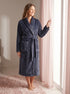 Womens Supersoft Fleece Long Sleeved Ribbed Dressing Gown