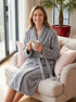 Womens Supersoft Fleece Long Sleeved Ribbed Dressing Gown