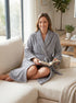 Womens Supersoft Fleece Long Sleeved Ribbed Dressing Gown
