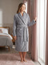 Womens Supersoft Fleece Long Sleeved Ribbed Dressing Gown