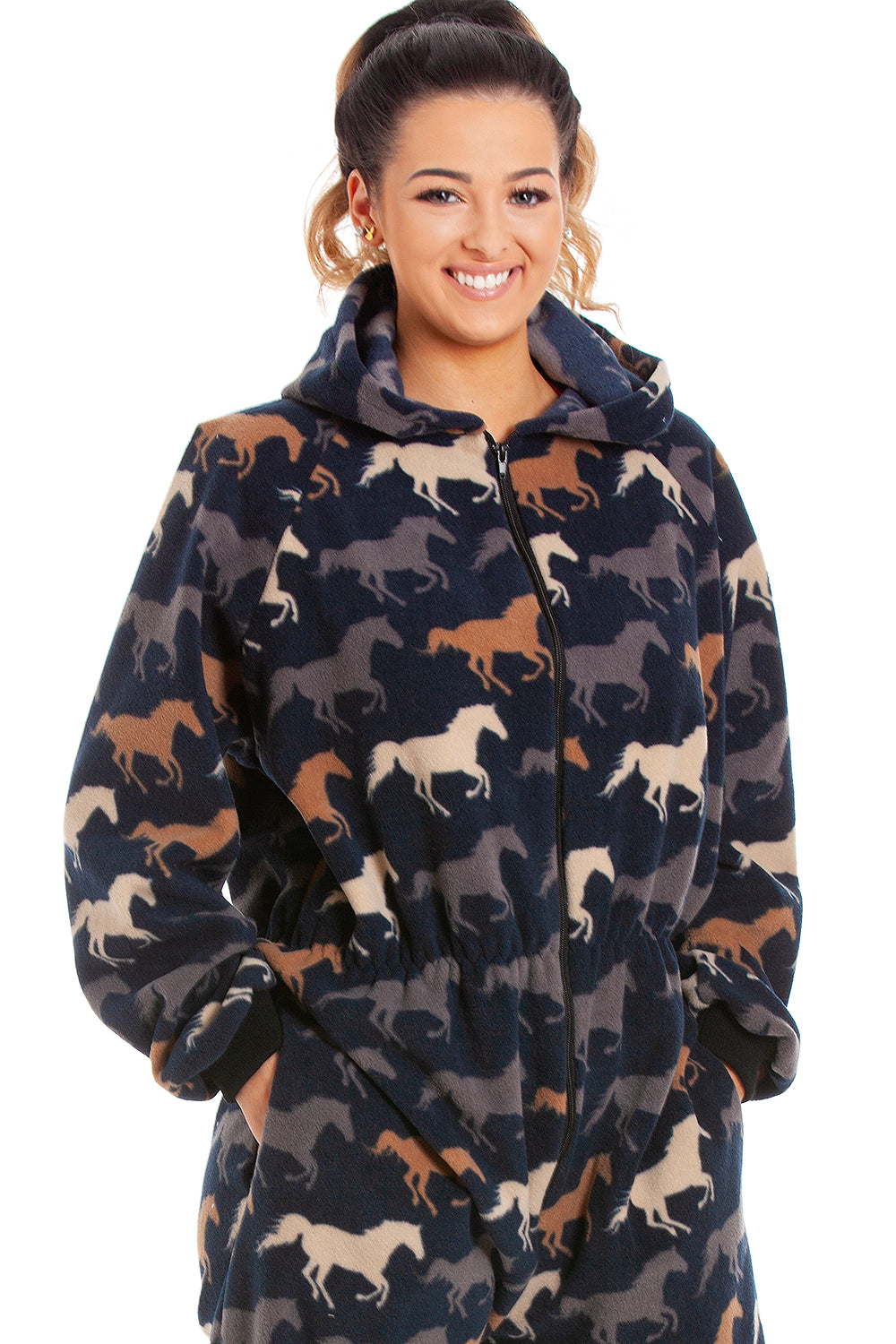 Camille Womens Super Soft Horse Printed Onesie