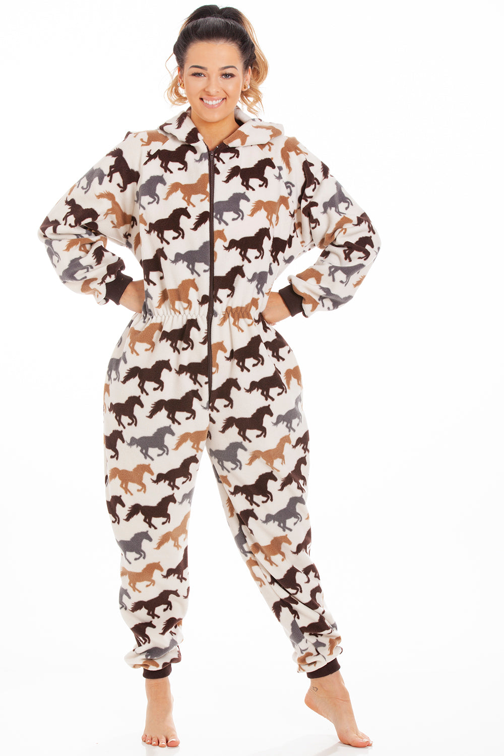 Camille Womens Super Soft Horse Printed Onesie