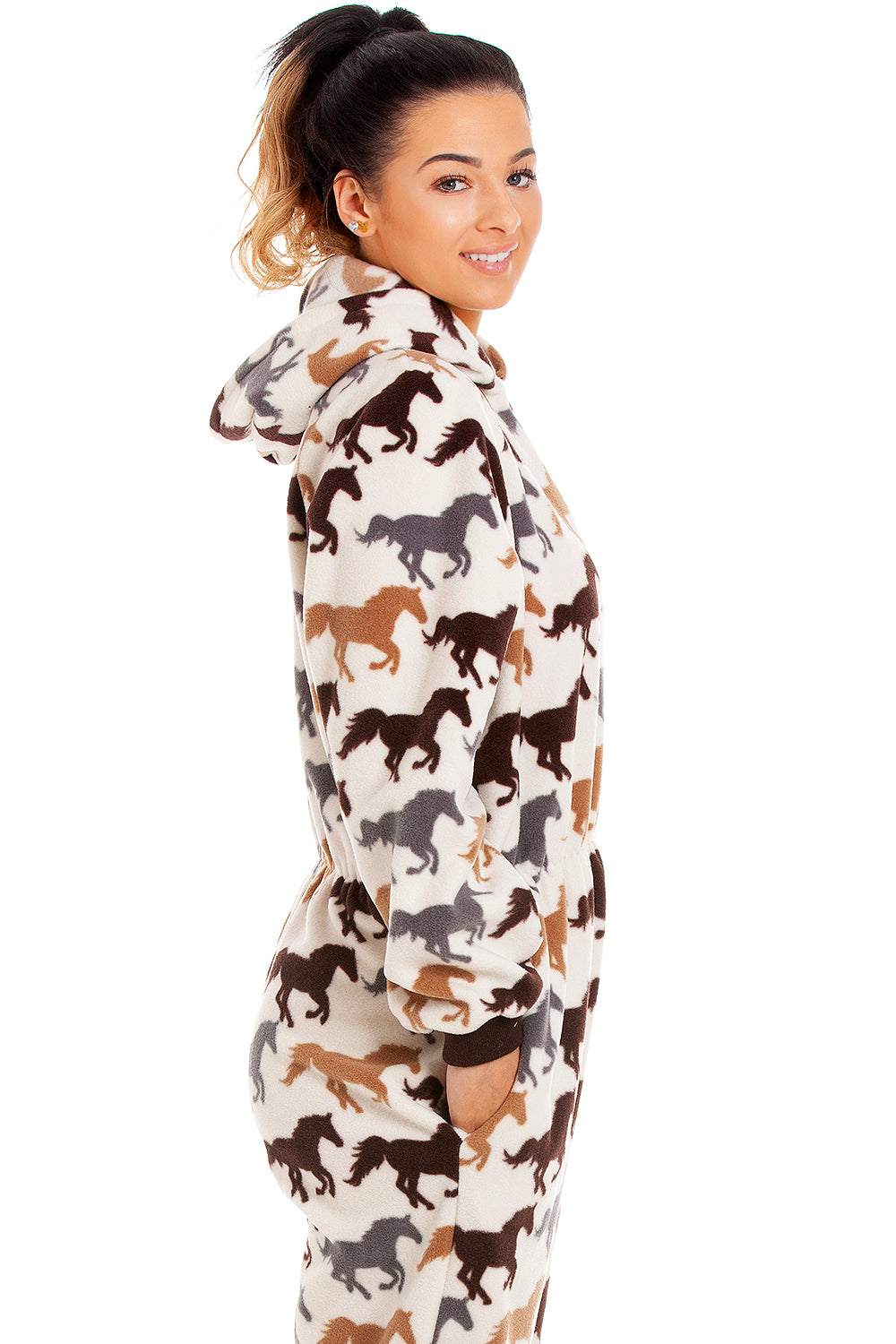 Camille Womens Super Soft Horse Printed Onesie