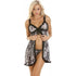 Womens Sexy Snow Leopard Print Babydoll & Thong