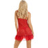 Womens Red Sheer Mesh Babydoll & Thong