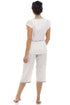 Ladies Short Sleeve Cropped Bottoms Pyjama Set